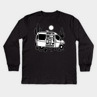 Sprinter van camper conversion in the desert Kids Long Sleeve T-Shirt